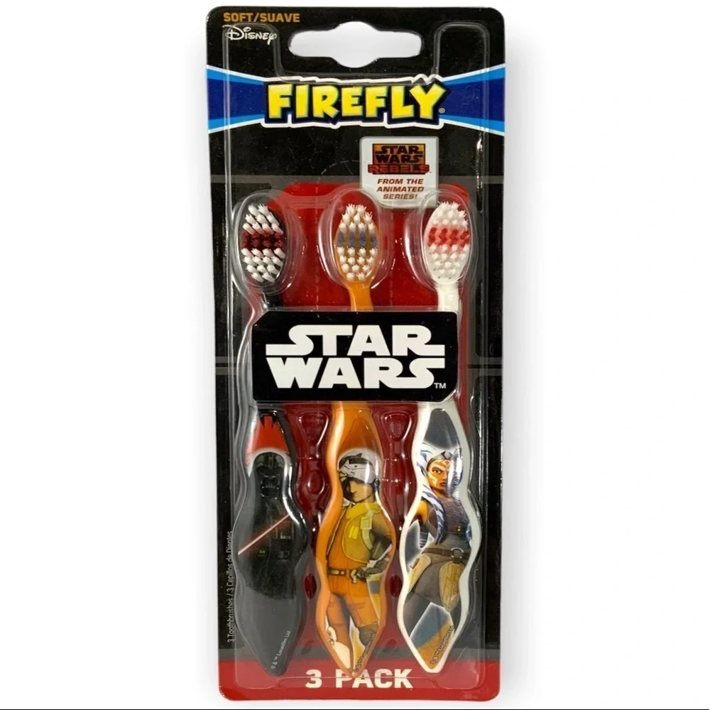 Star Wars Firefly Toothbrushes Disney Kids Two 3 Packs (6 Toothbrushes)
